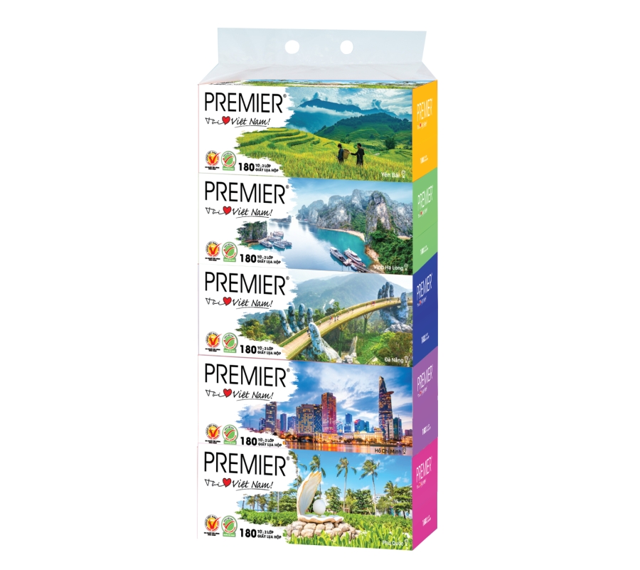 KHĂN GIẤY HỘP PREMIER 180 TỜ